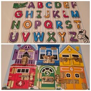Melissa And Doug Colorful Alphabet and Latch Lock Board Set